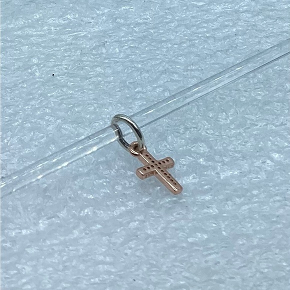 Pandora Rose Gold ™ Pave Cross S925ALE Pendant Charm B6-8 - Picture 6 of 6